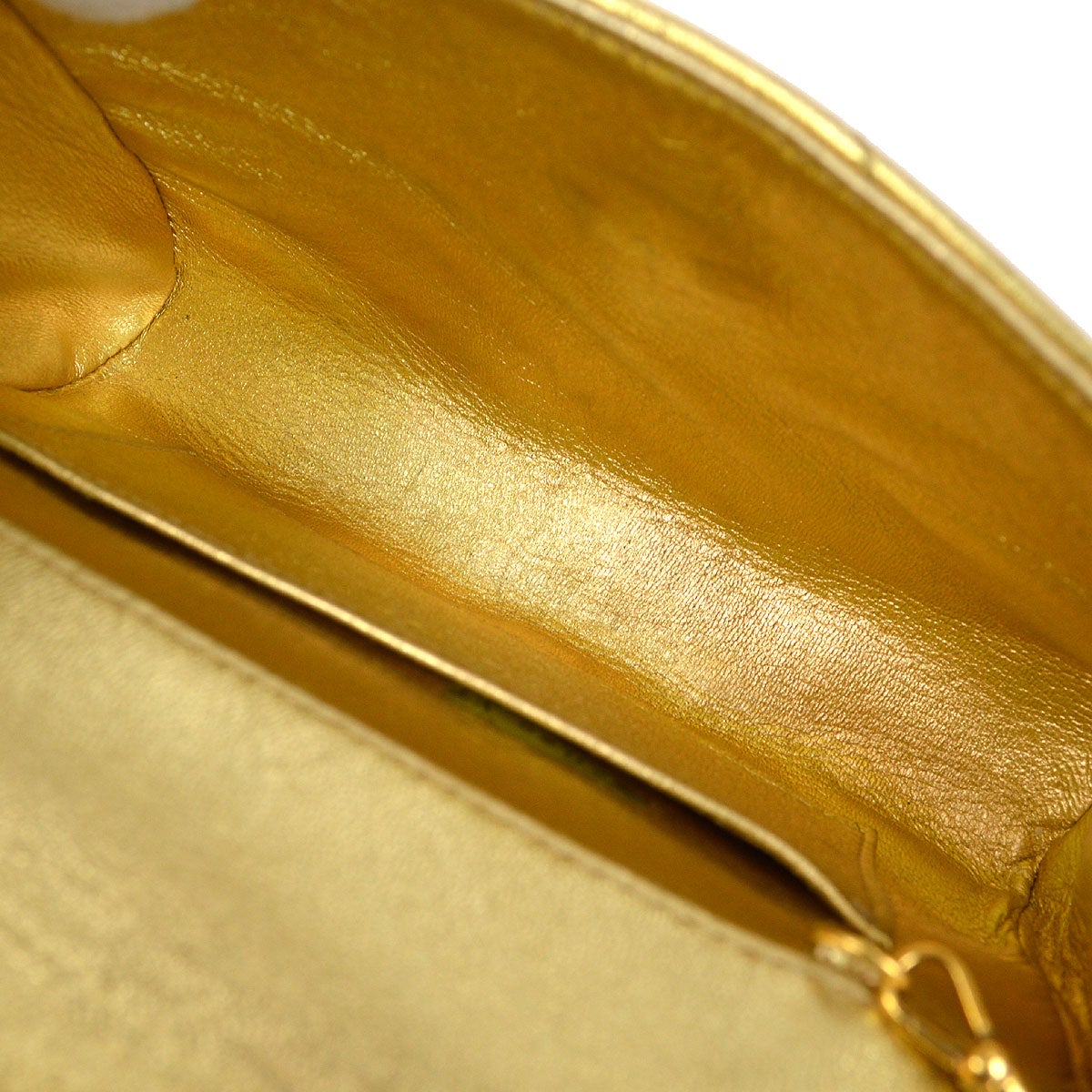 CHANEL 1991-1994 Christal & Gold CC Diagonal Evening Bag