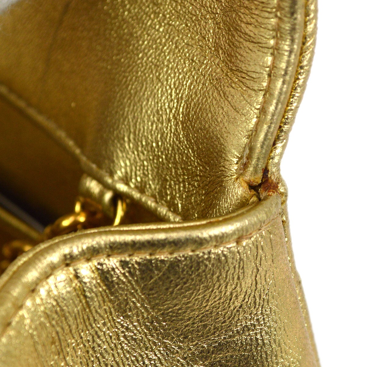 CHANEL 1991-1994 Christal & Gold CC Diagonal Evening Bag