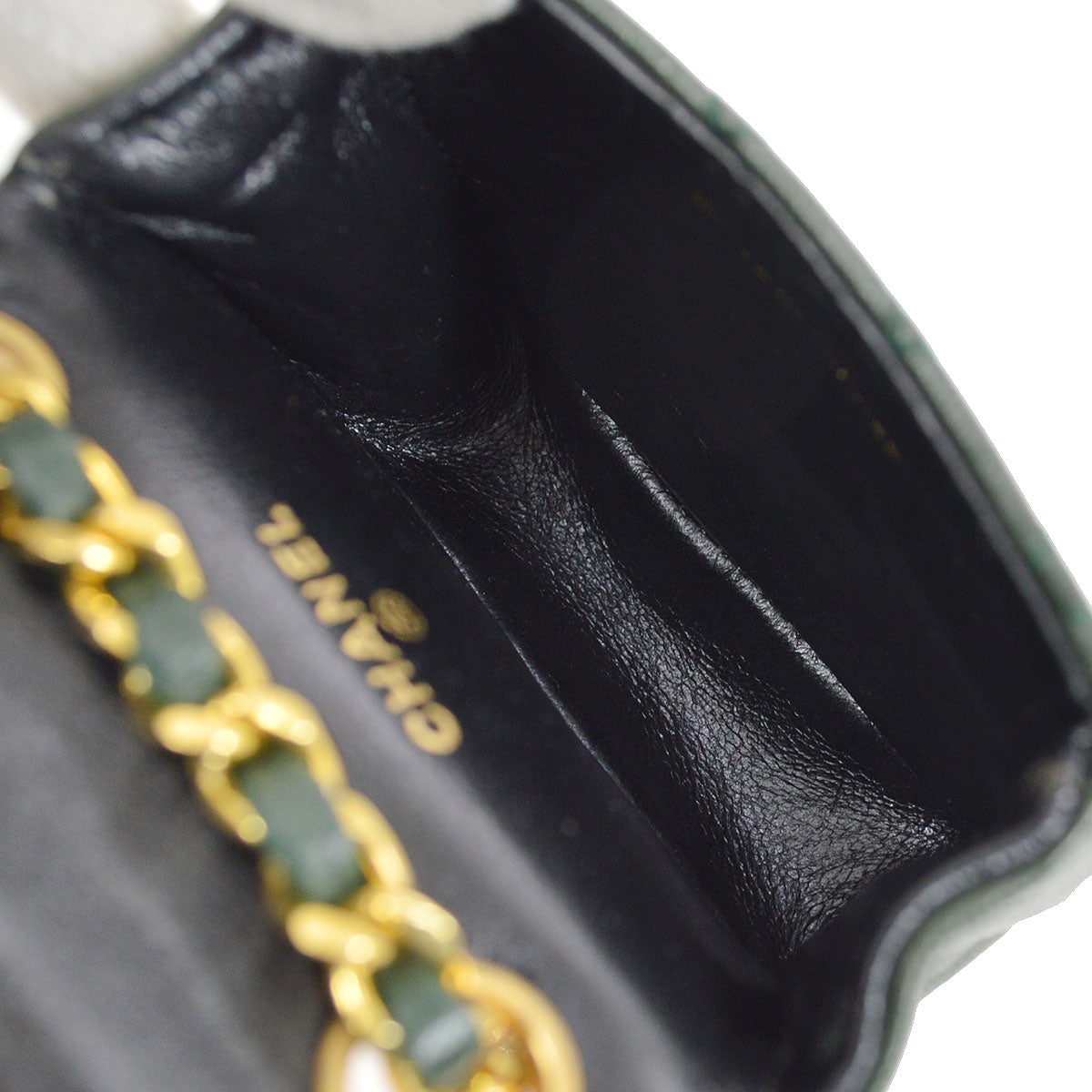 CHANEL 1990s Green Lambskin Belt Bag Micro