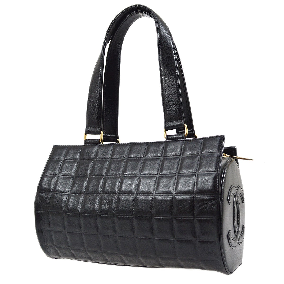 CHANEL 2001-2003 Black Lambskin Choco Bar Handbag