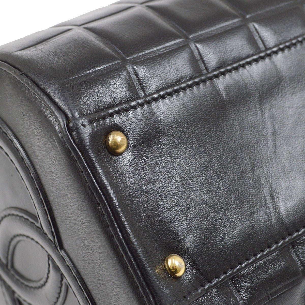 CHANEL 2001-2003 Black Lambskin Choco Bar Handbag