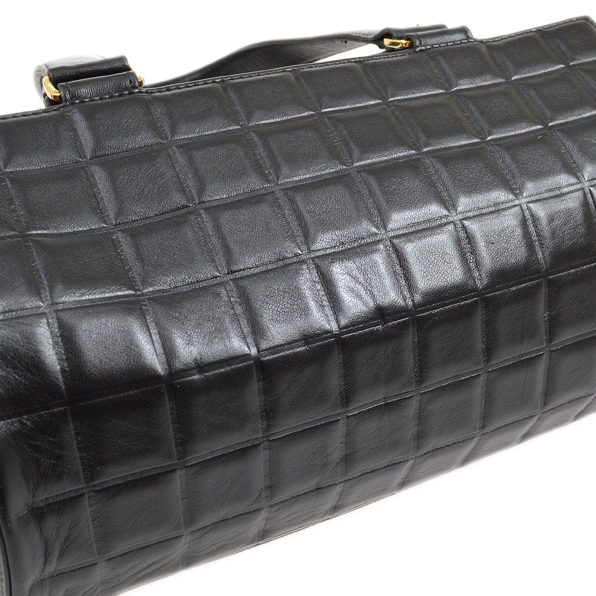 CHANEL 2001-2003 Black Lambskin Choco Bar Handbag