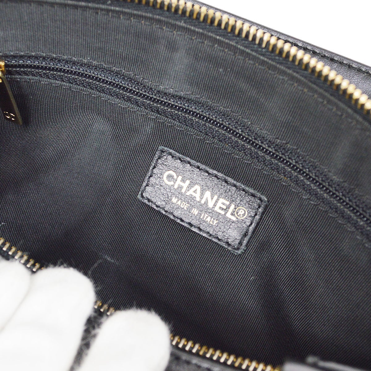 CHANEL 2001-2003 Black Lambskin Choco Bar Handbag