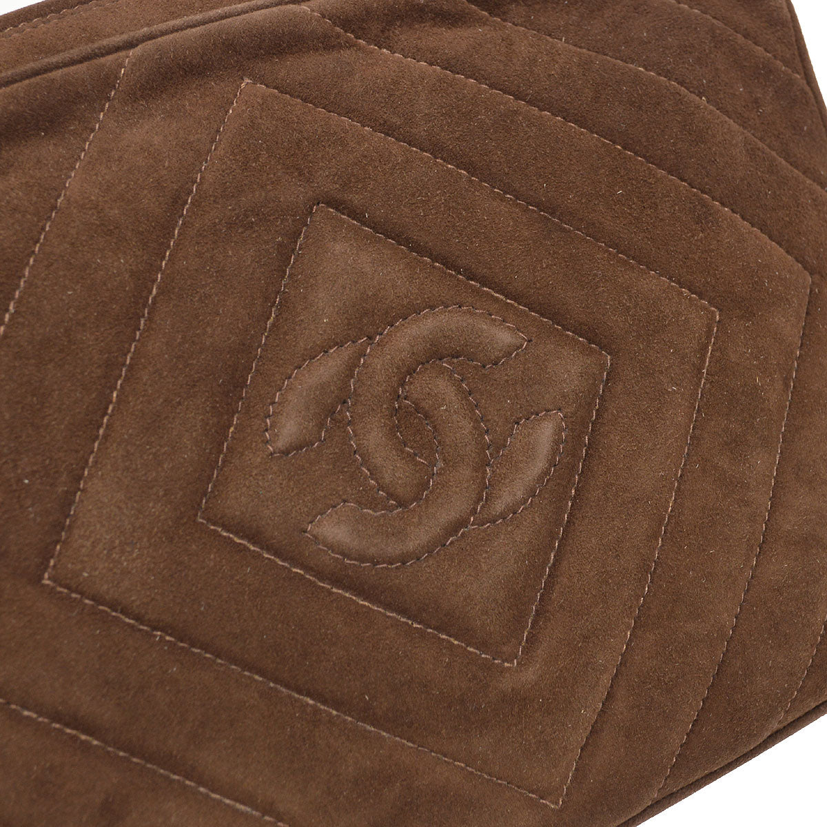 CHANEL 1991-1994 Brown Suede Diamond Camera Bag Small