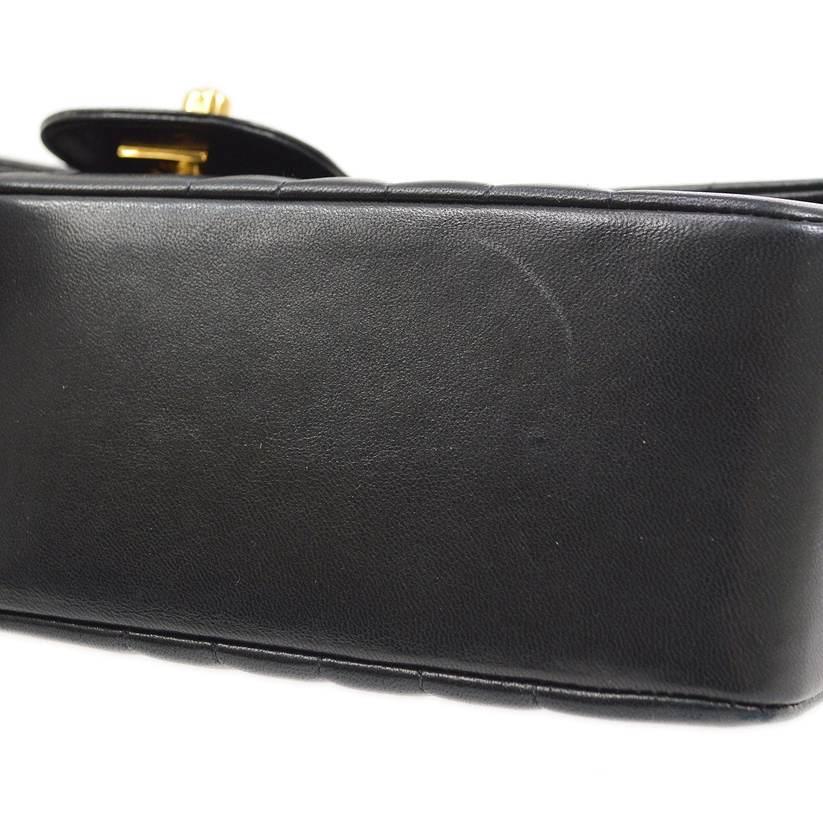CHANEL Mademoiselle Chain Shoulder Bag Black Lambskin