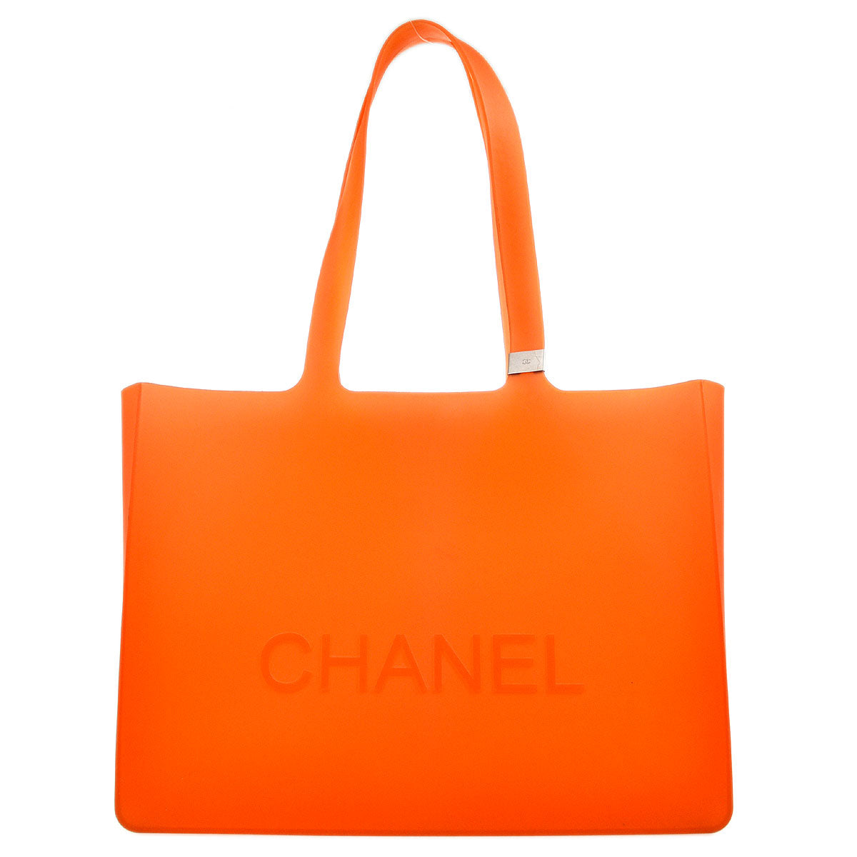 CHANEL Tote Bag Orange Rubber