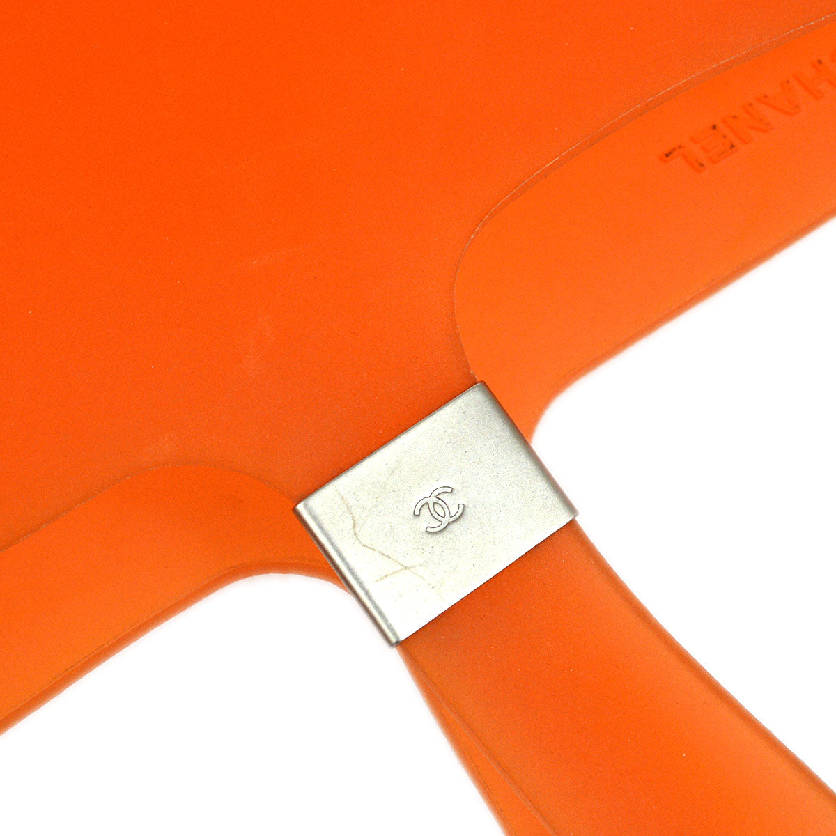 CHANEL Tote Bag Orange Rubber