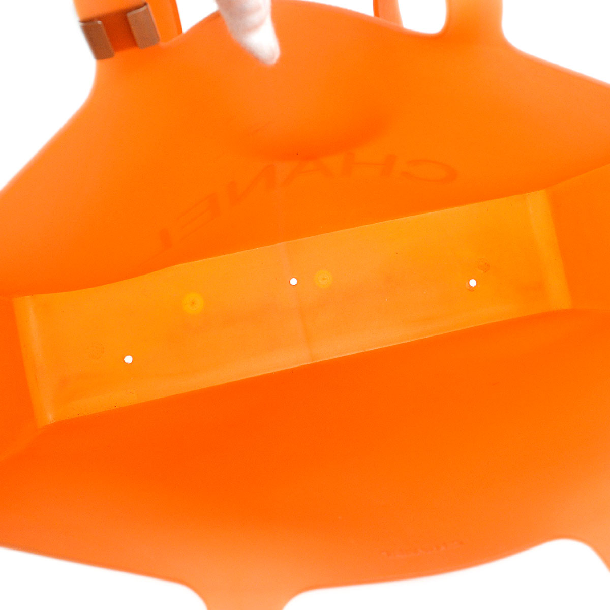 CHANEL Tote Bag Orange Rubber