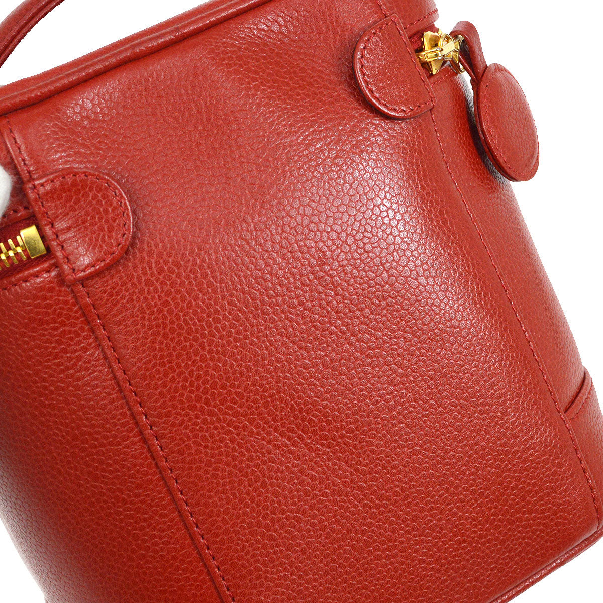 CHANEL 1996-1997 Red Caviar Timeless Vanity Handbag
