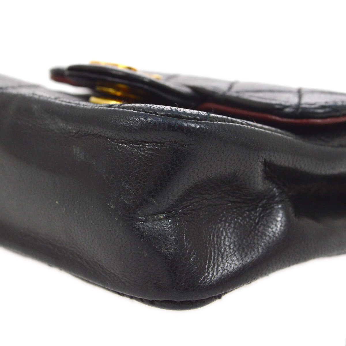 CHANEL 1990s Black Lambskin Belt Bag Micro