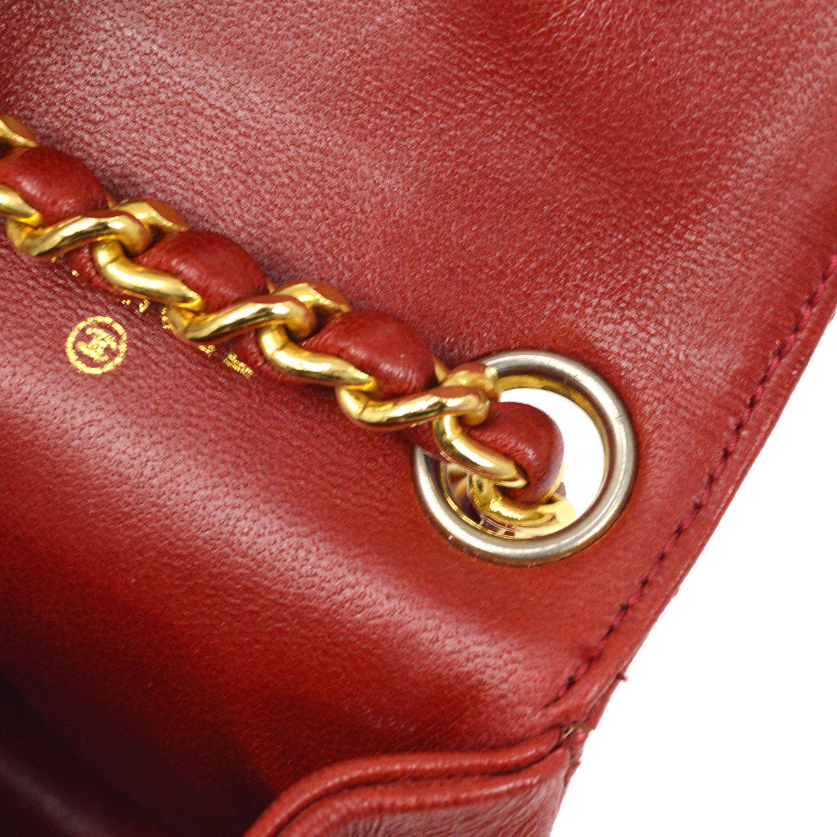CHANEL 1990s Red Lambskin Belt Bag Micro