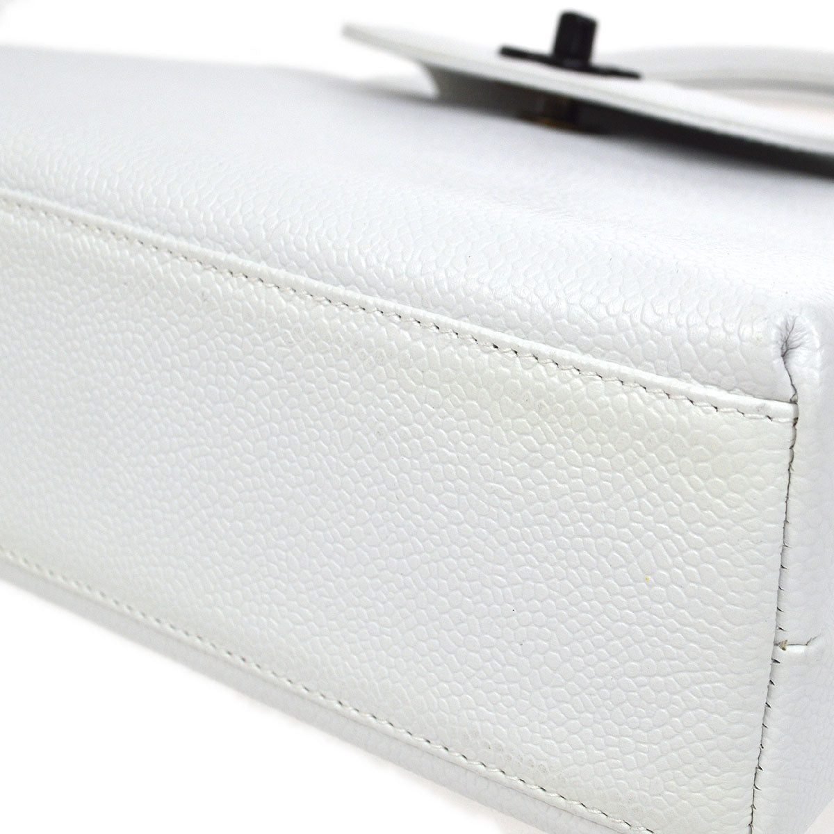CHANEL 1997-1999 Handbag White Caviar