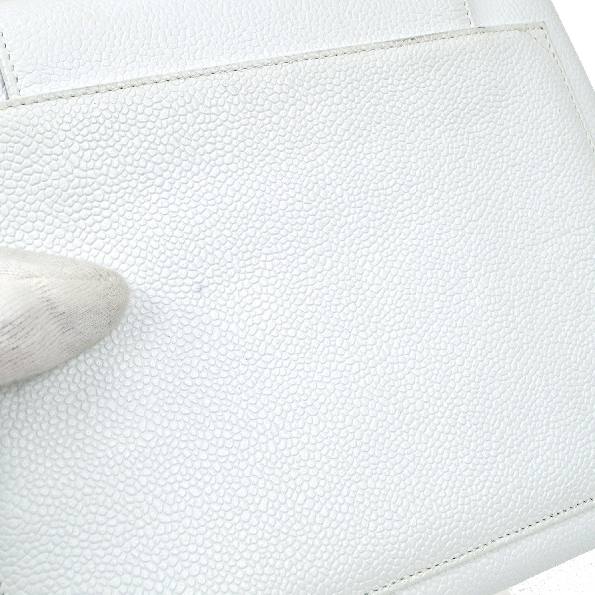 CHANEL 1997-1999 Handbag White Caviar