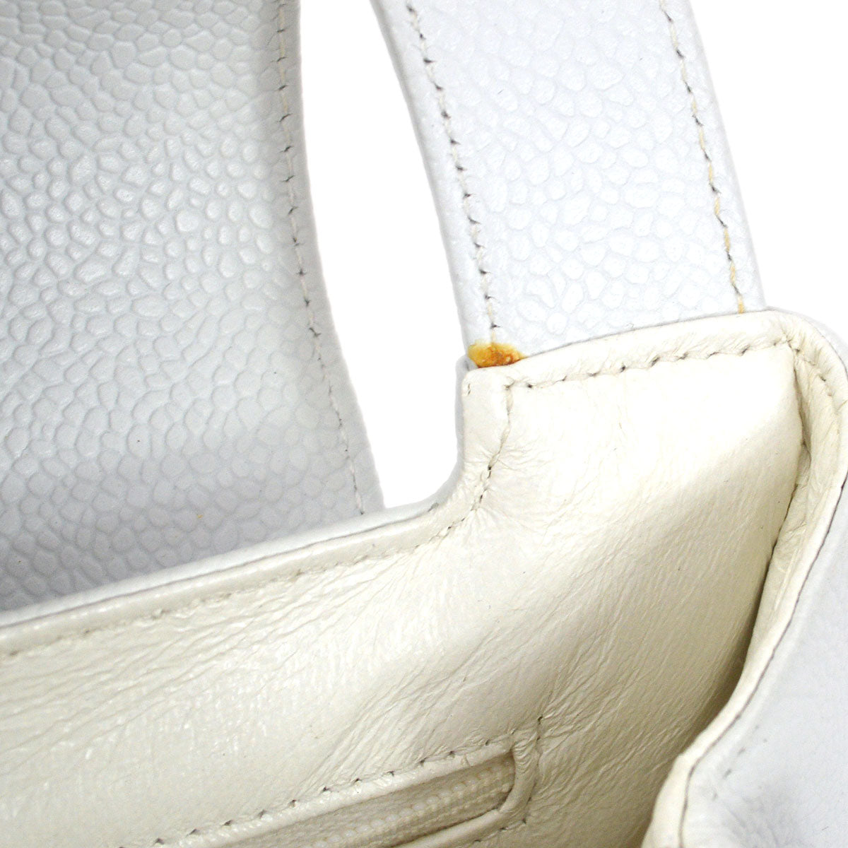 CHANEL 1997-1999 Handbag White Caviar