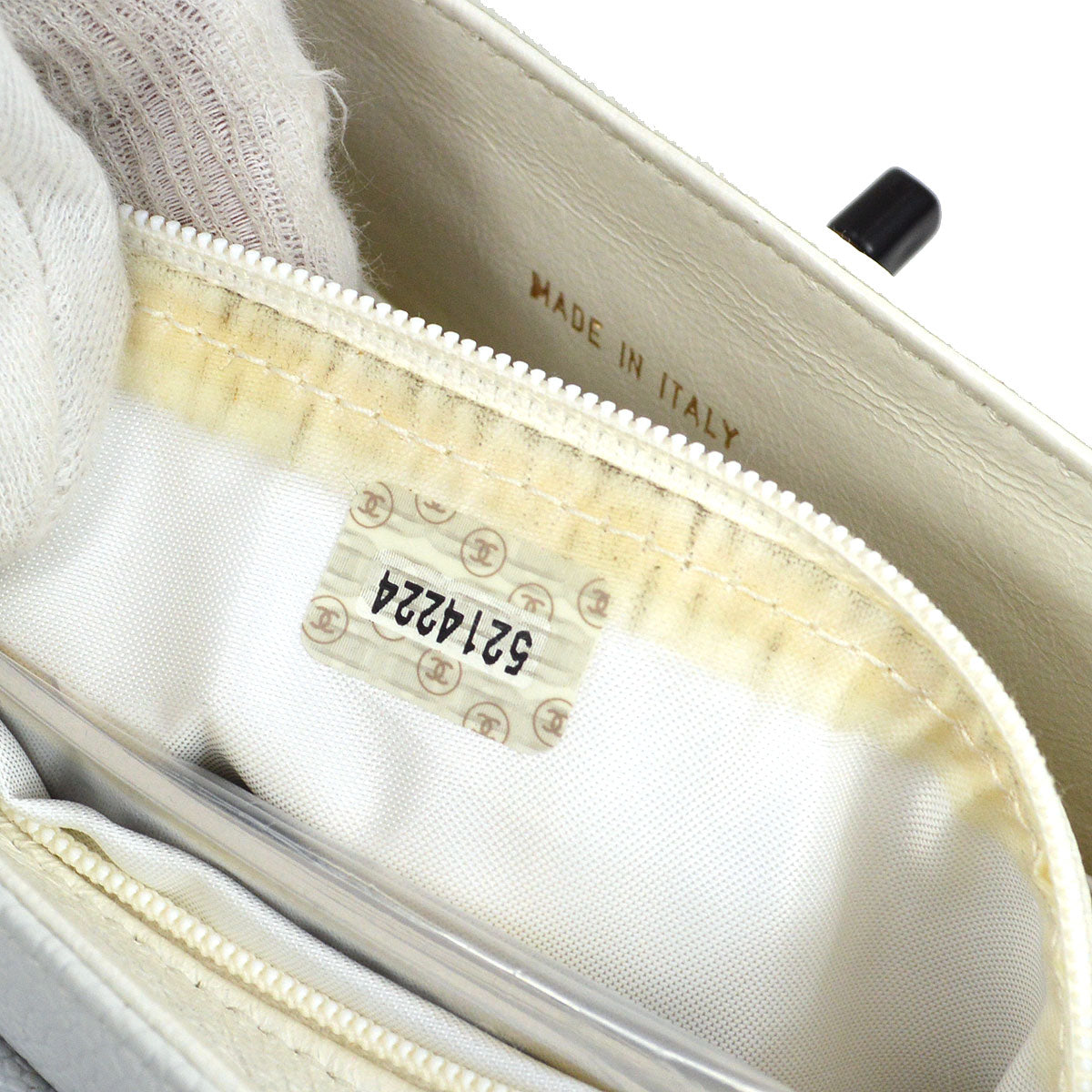 CHANEL 1997-1999 Handbag White Caviar