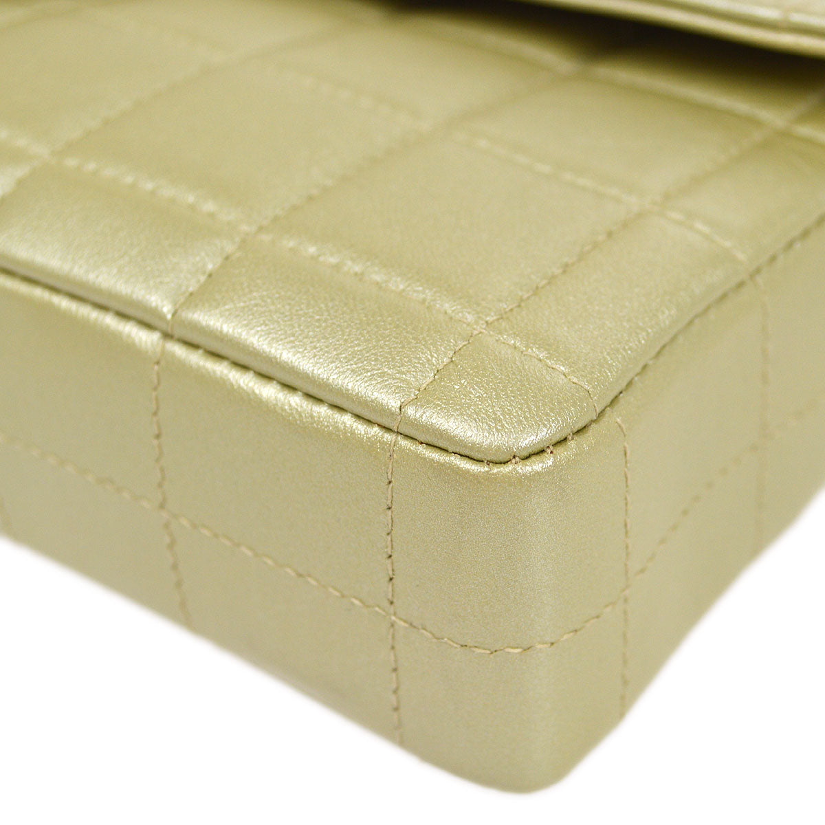 CHANEL 2001-2003 Choco Bar East West Gold Lambskin