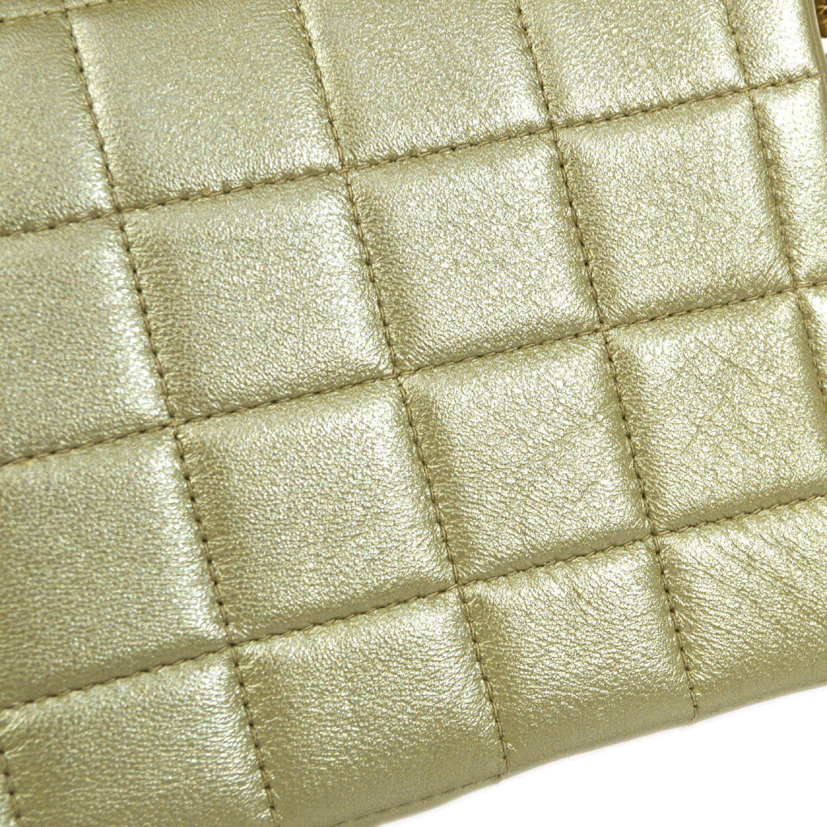 CHANEL 2001-2003 Choco Bar East West Gold Lambskin