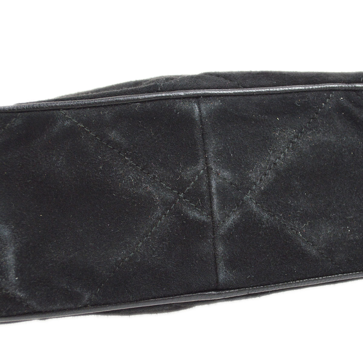 CHANEL 1986-1988 Diamond Camera Bag Mini Black Suede