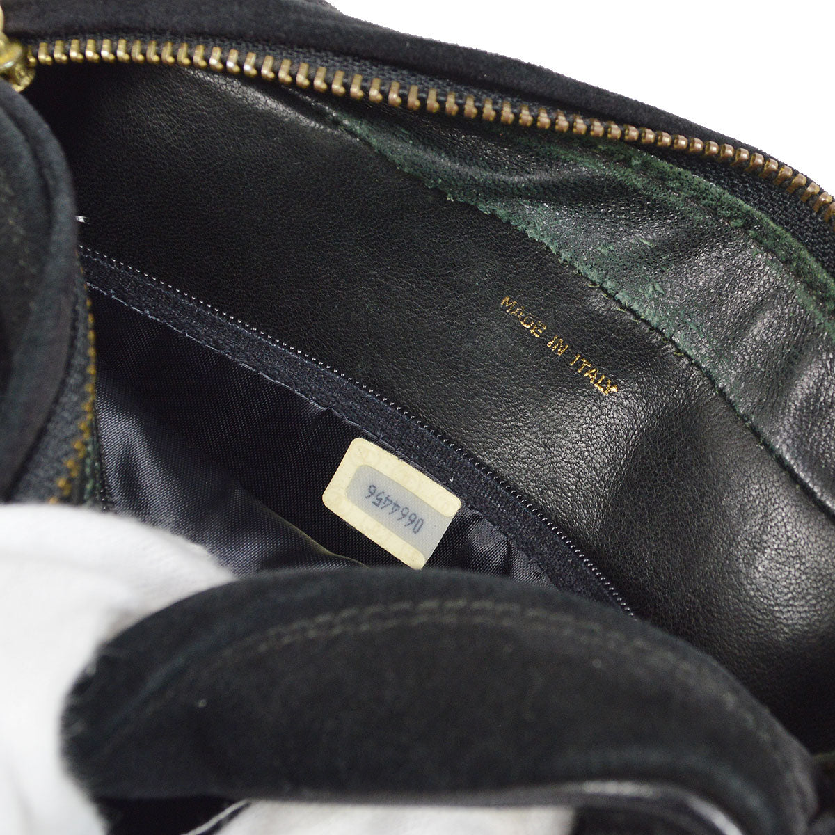 CHANEL 1986-1988 Diamond Camera Bag Mini Black Suede