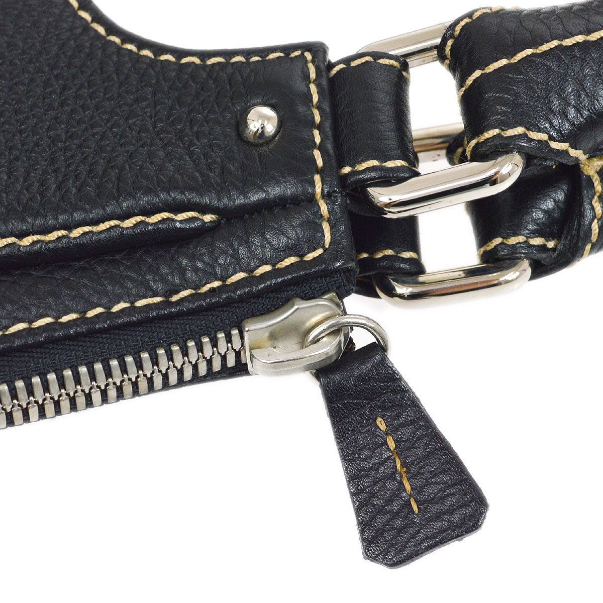 CHANEL 2003-2004 Black Caviar Embossed Logo Hobo Bag
