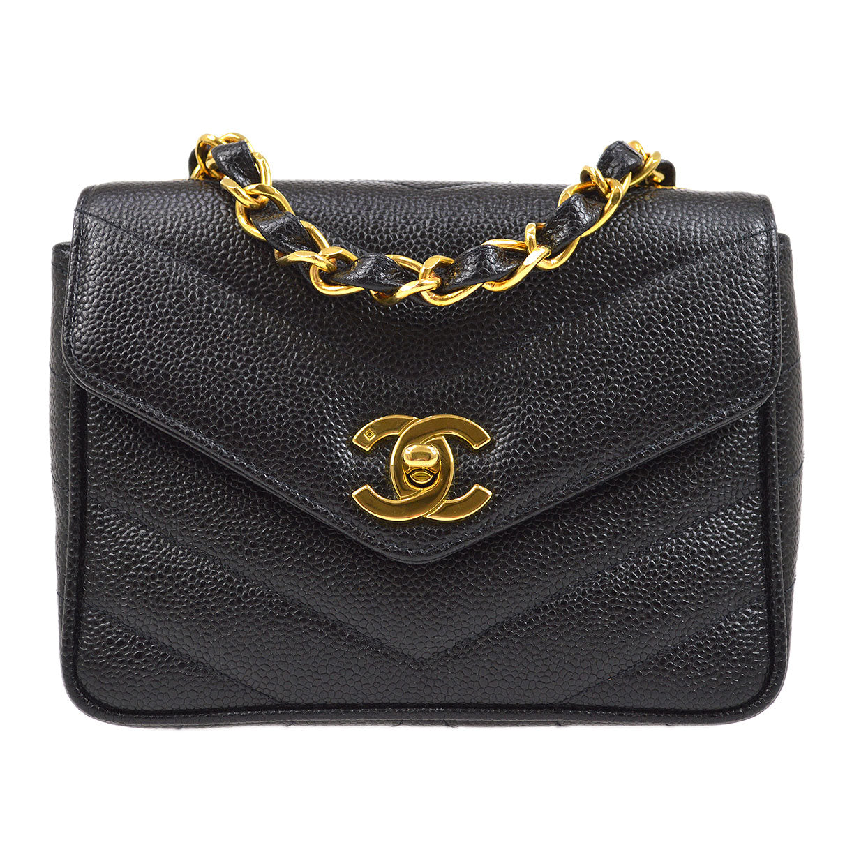 CHANEL 1994-1996 Chevron Letter Flap Bag
