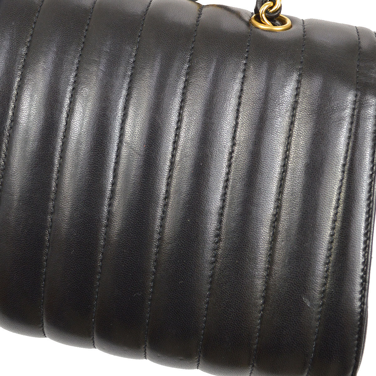 CHANEL 1994-1996 Black Lambskin Vertical Evening Bag