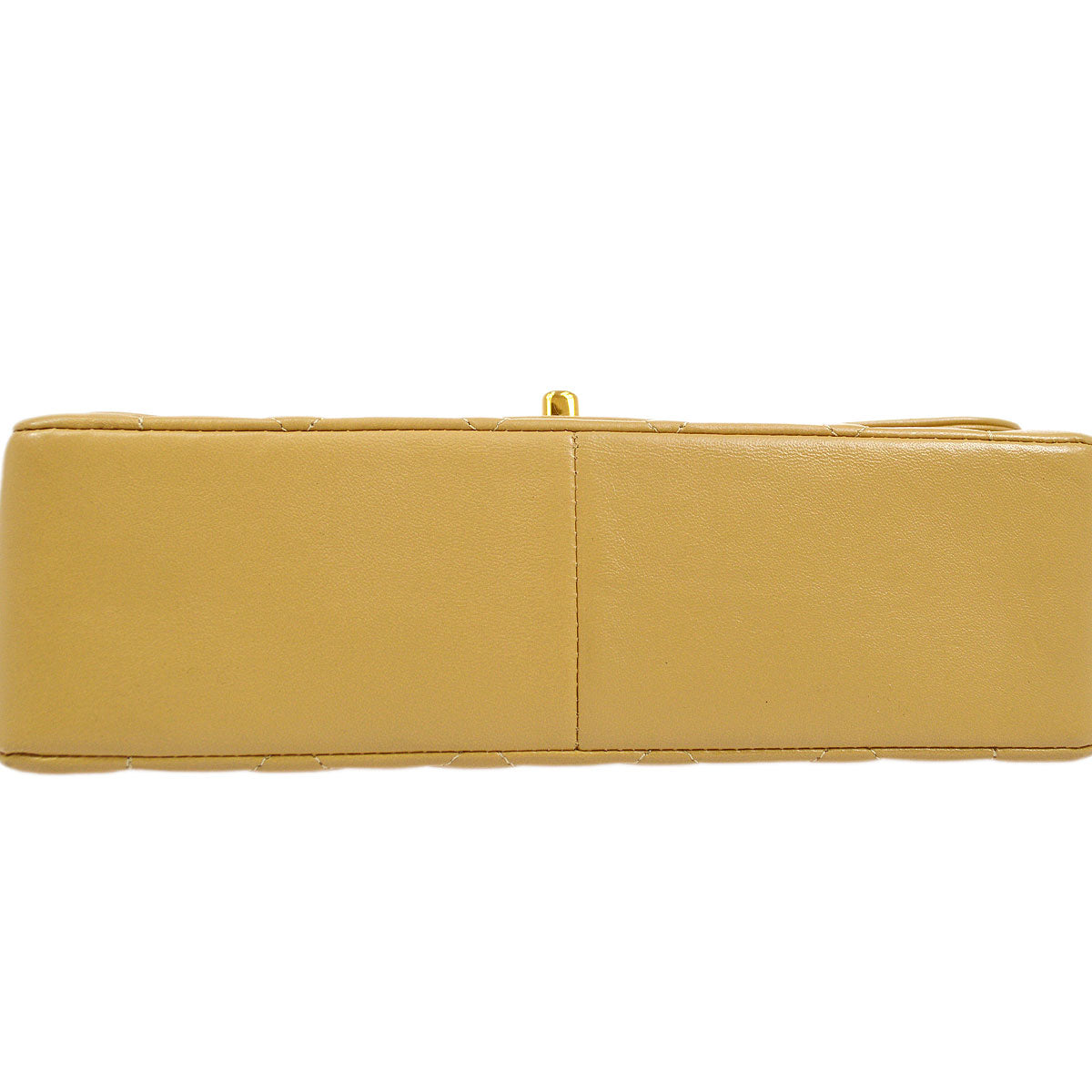 CHANEL 1986-1988 Beige Lambskin Border Flap Medium