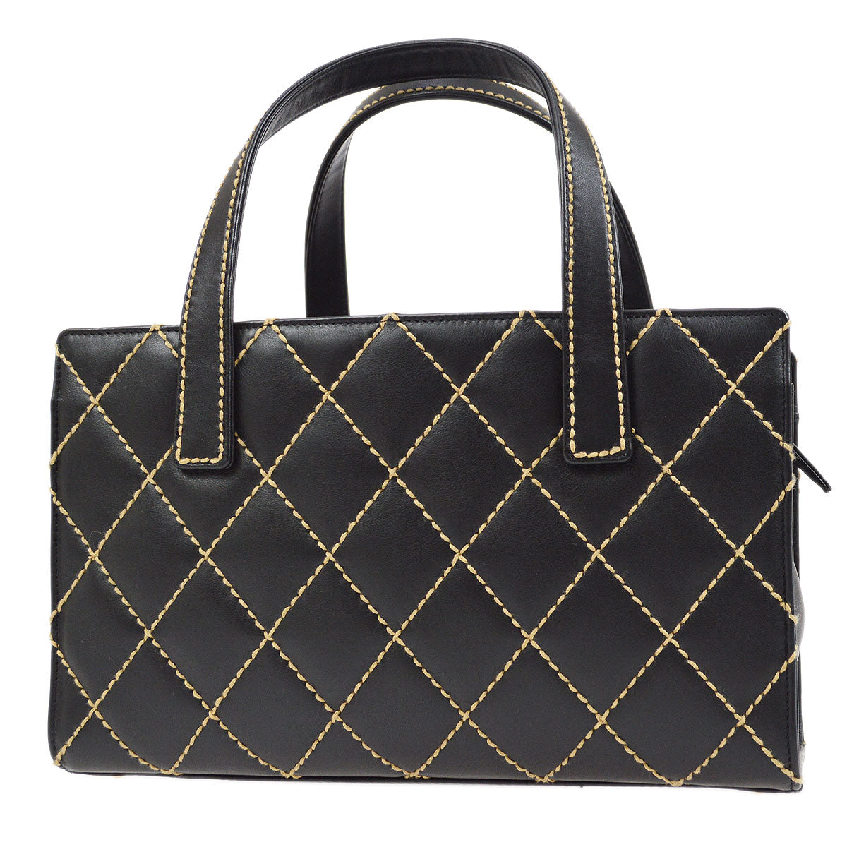 CHANEL 2004 Black Calfskin Wild Stitch Handbag