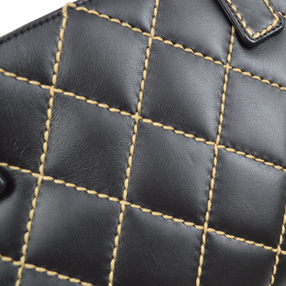 CHANEL 2004 Black Calfskin Wild Stitch Handbag