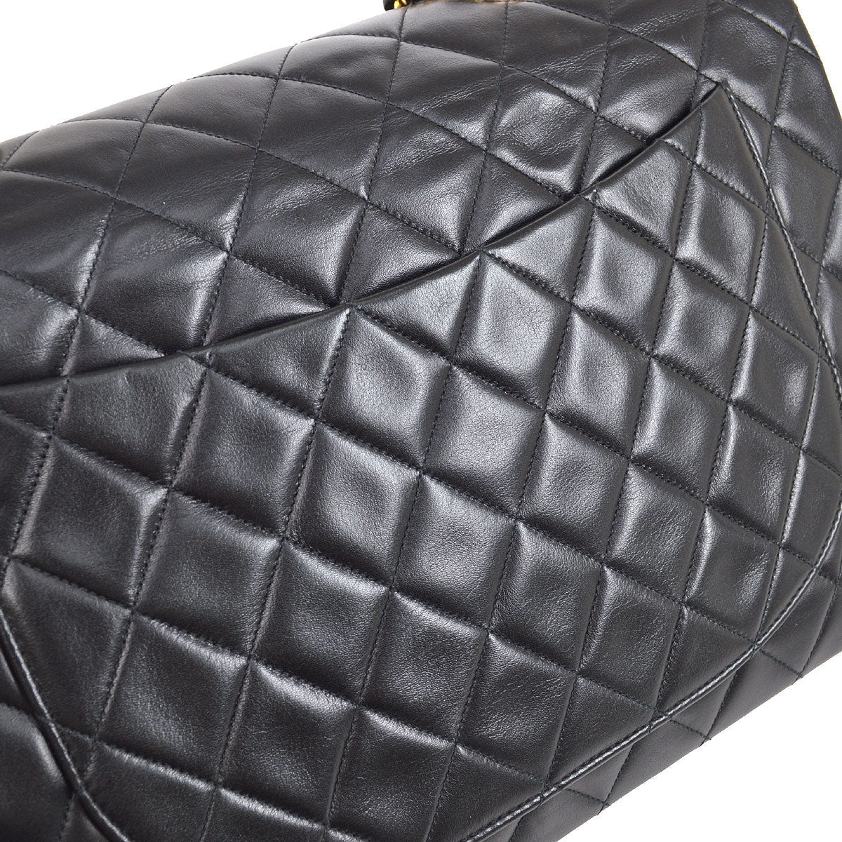 CHANEL 1995 Black Lambskin Classic Flap Maxi