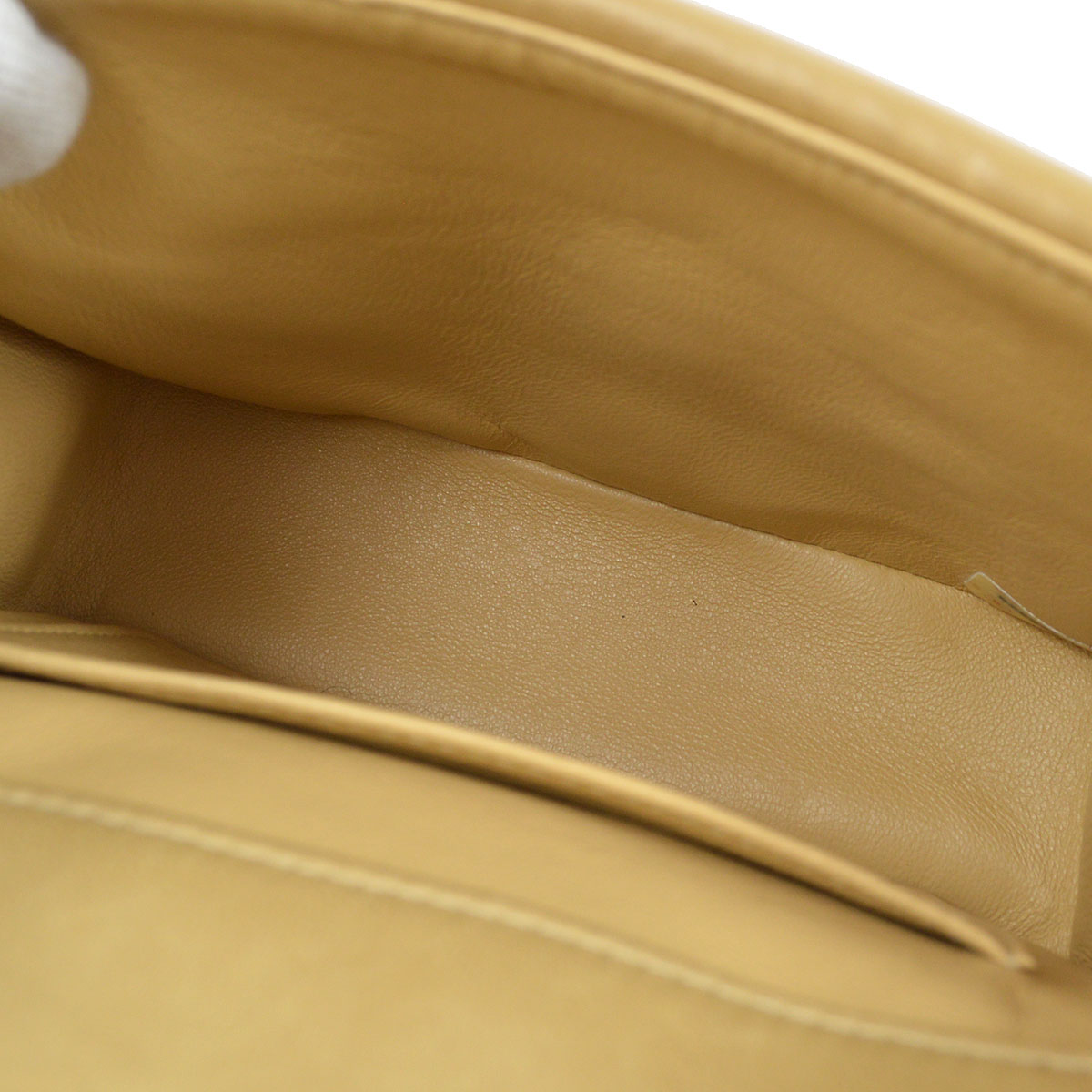 CHANEL 1991-1994 Beige Lambskin Horizontal Double Flap Mini