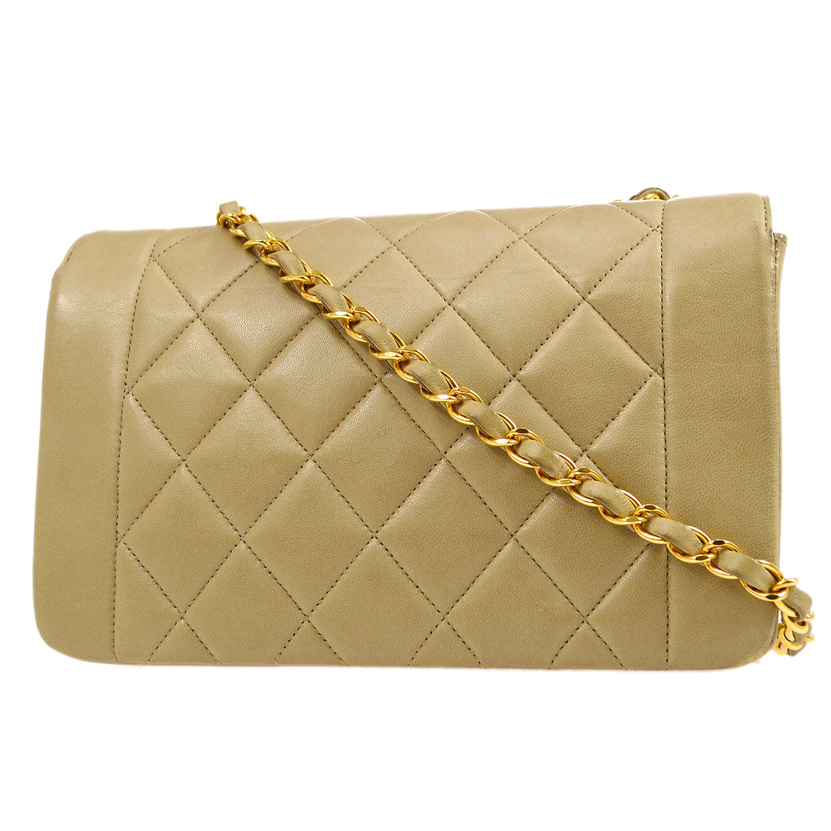 CHANEL 1994-1996 Beige Lambskin Diana Flap Small