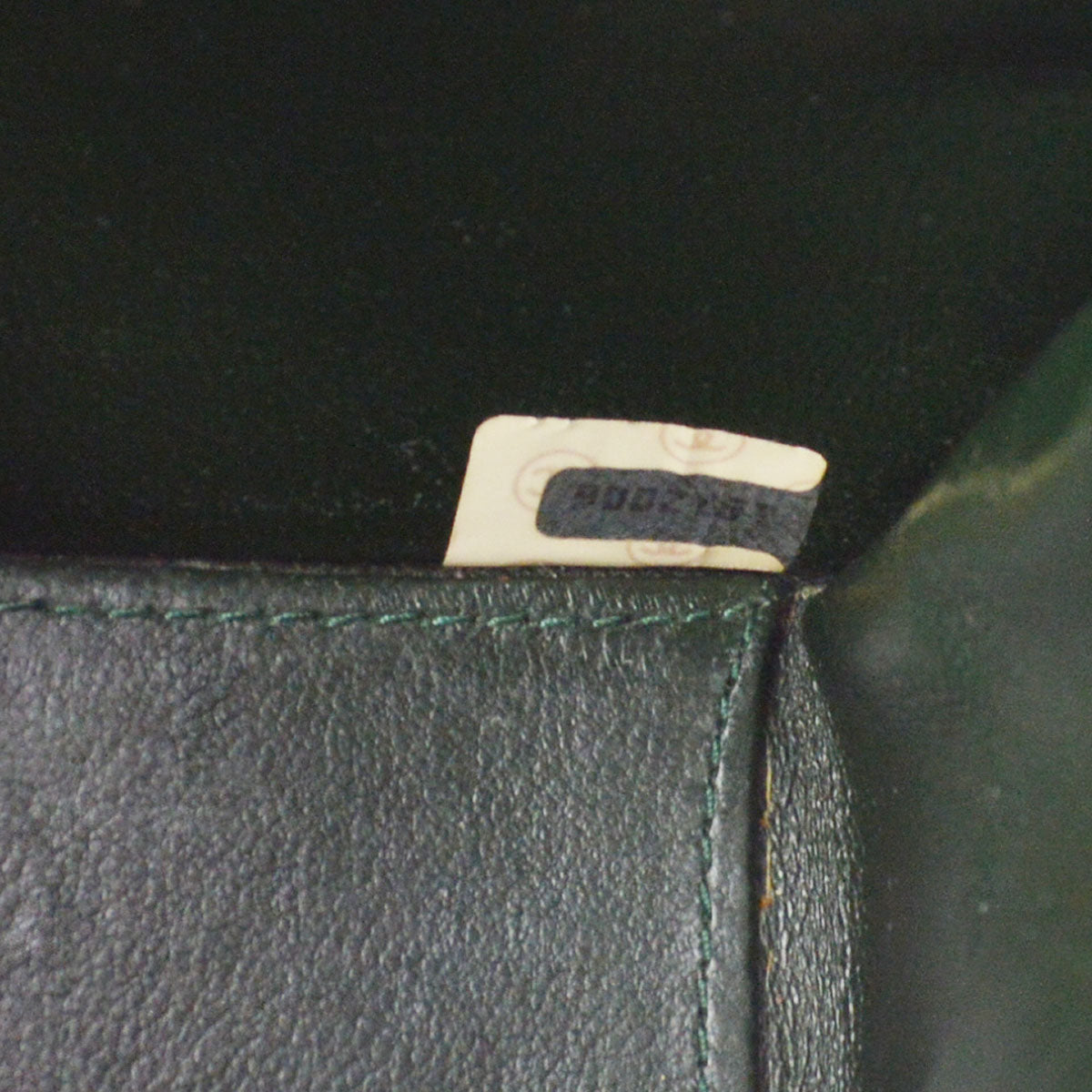 CHANEL 1989-1991 Green Lambskin Diagonal Round Flap Small