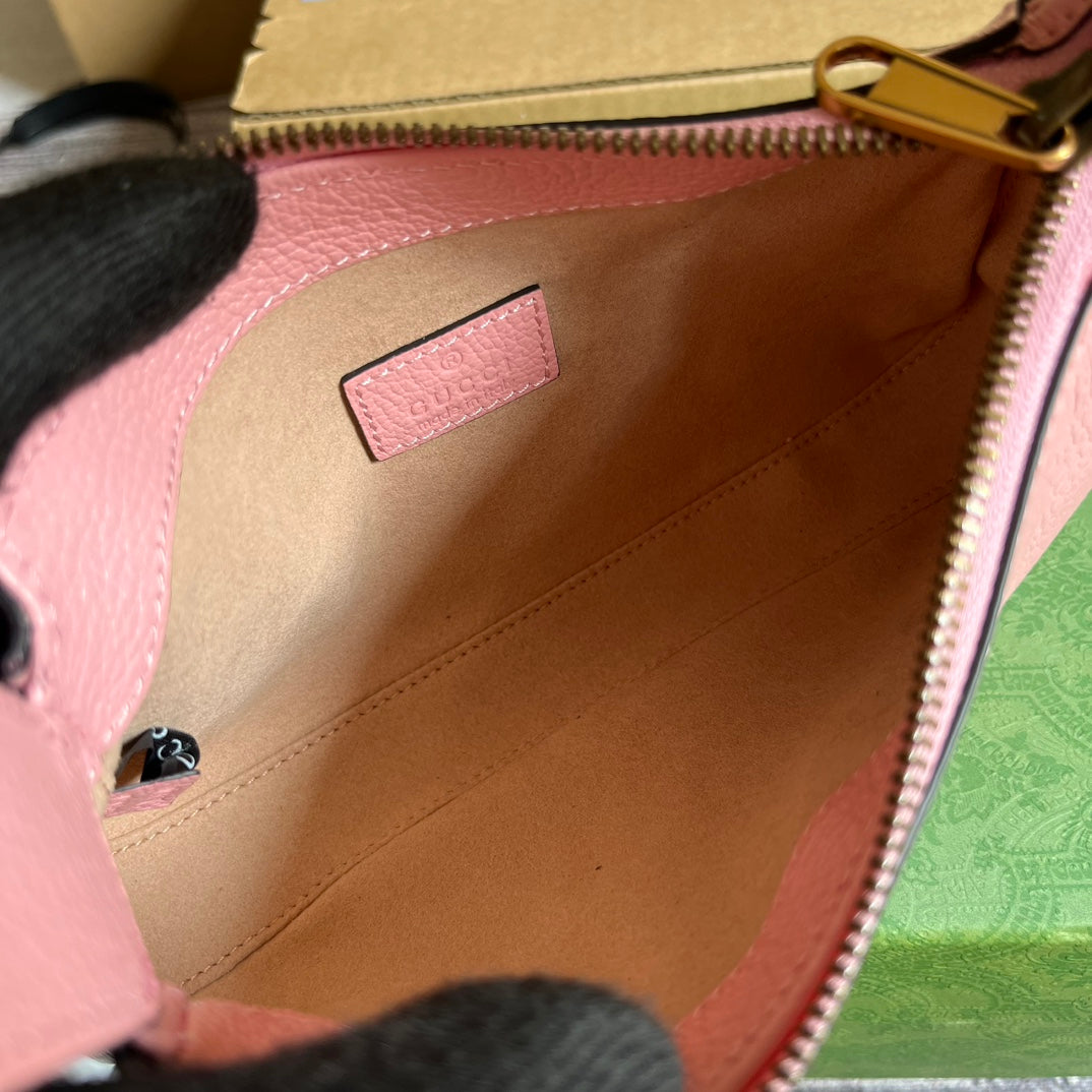 Gucci APHRODITE MINI 21 SHOULDER BAG IN LIGHT PINK CALFSKIN