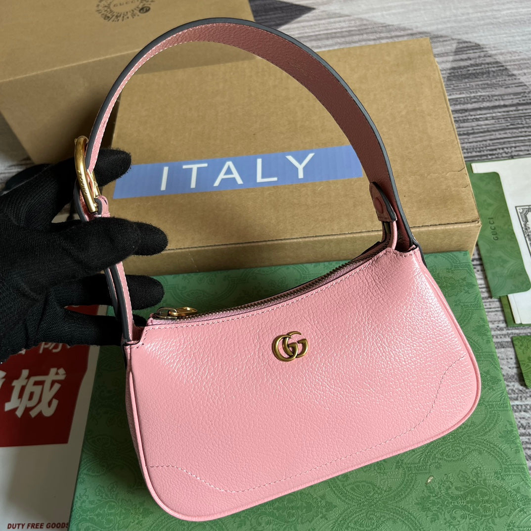 Gucci APHRODITE MINI 21 SHOULDER BAG IN LIGHT PINK CALFSKIN