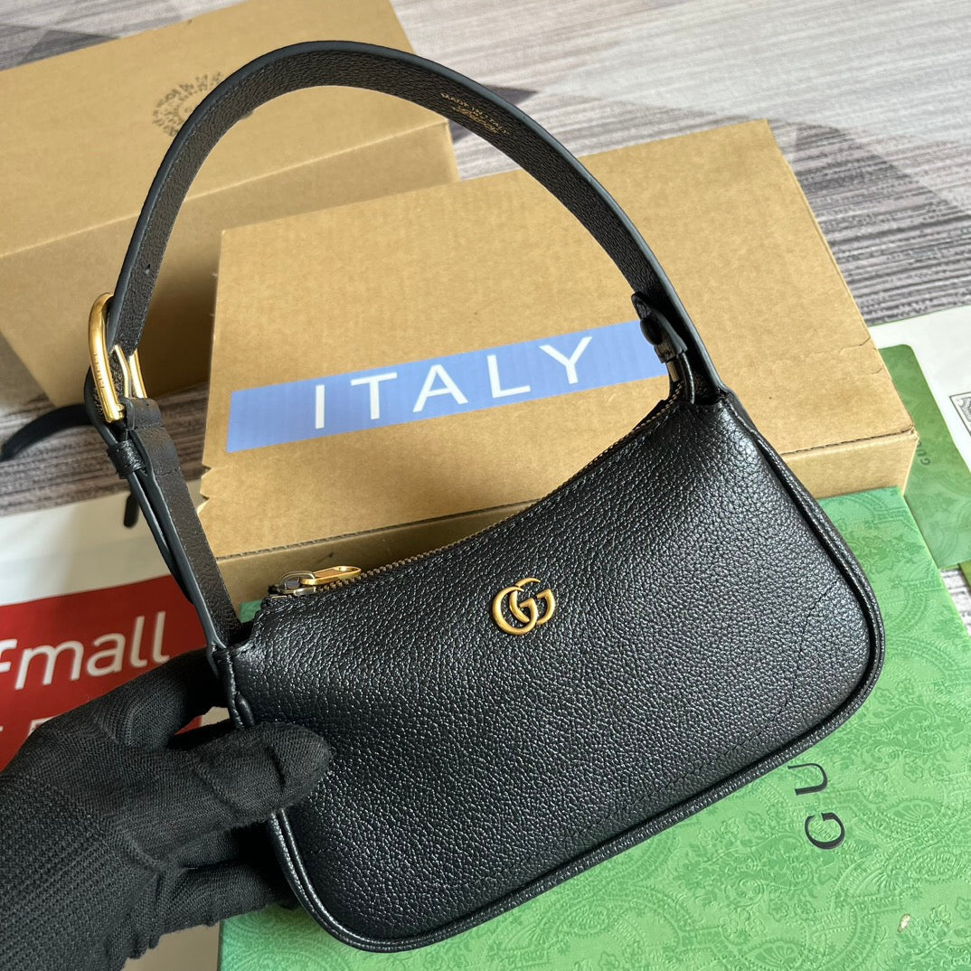 Gucci APHRODITE MINI 21 SHOULDER BAG IN BLACK CALFSKIN
