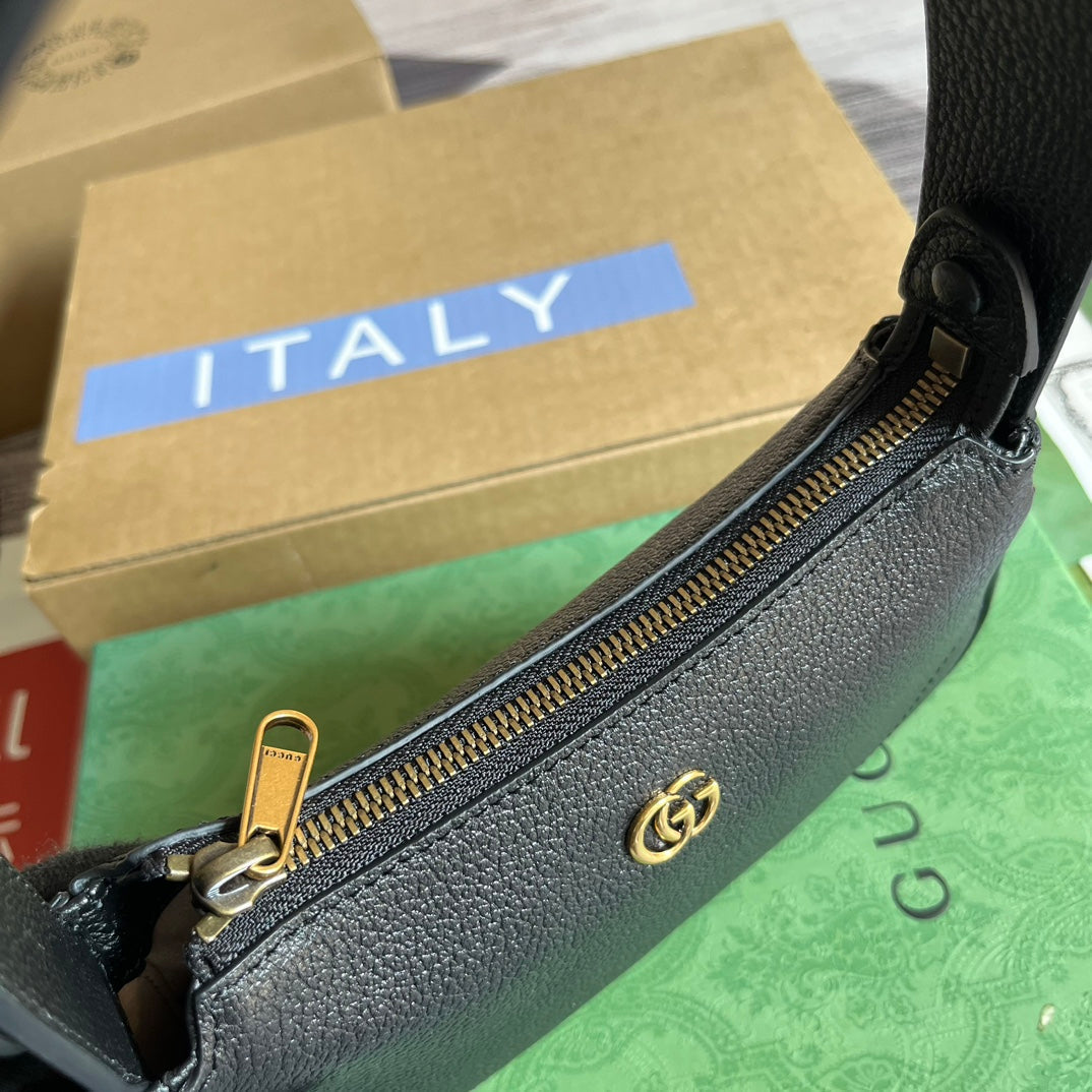 Gucci APHRODITE MINI 21 SHOULDER BAG IN BLACK CALFSKIN