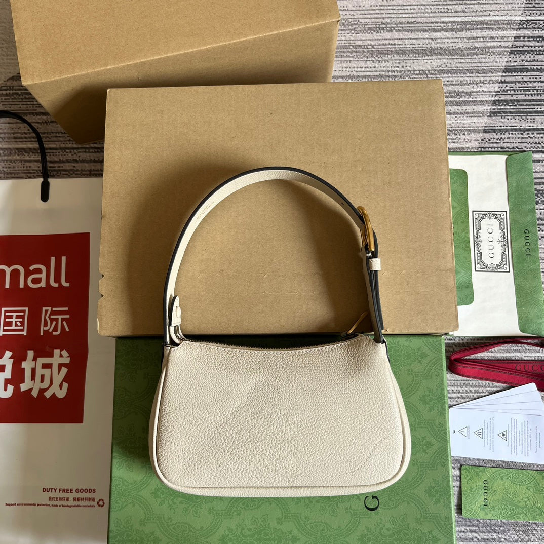 Gucci APHRODITE MINI 21 SHOULDER BAG IN WHITE CALFSKIN