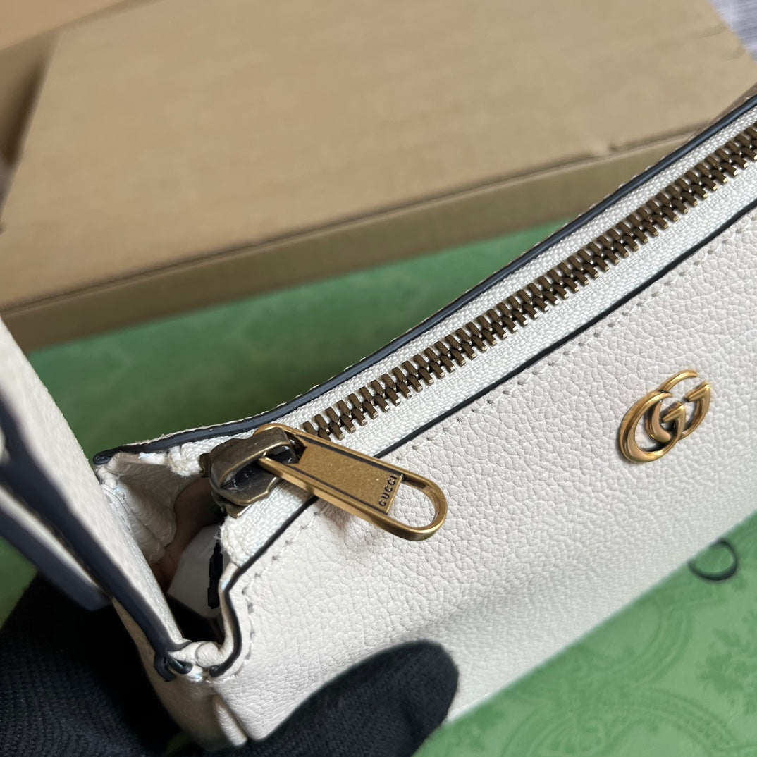 Gucci APHRODITE MINI 21 SHOULDER BAG IN WHITE CALFSKIN