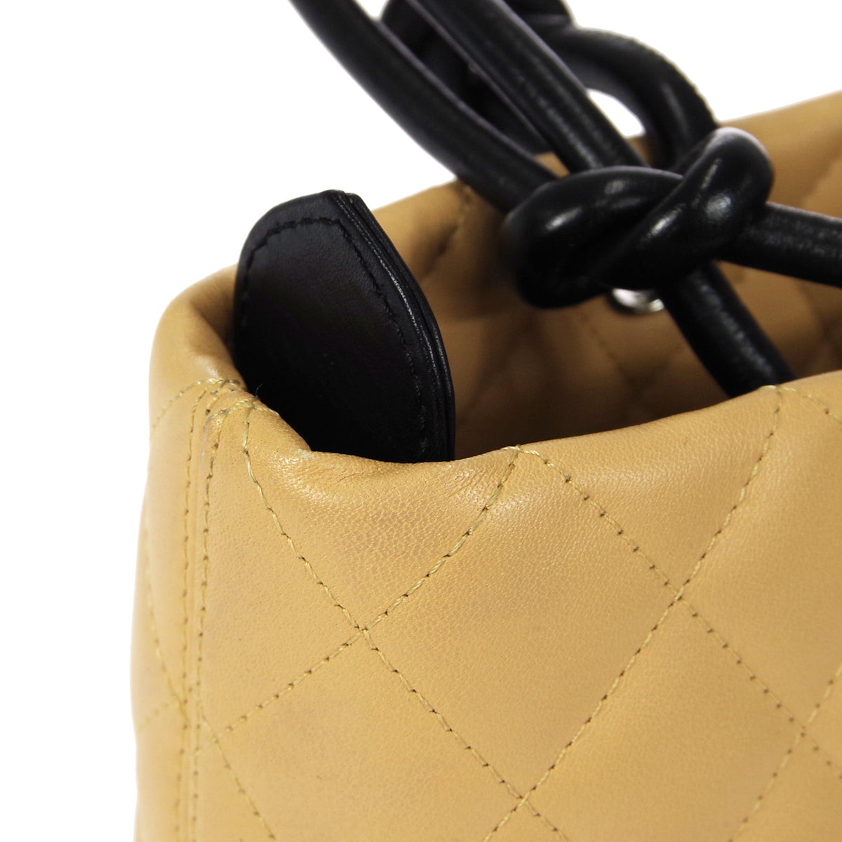 CHANEL Cambon Ligne Hand Tote Bag Beige Calfskin