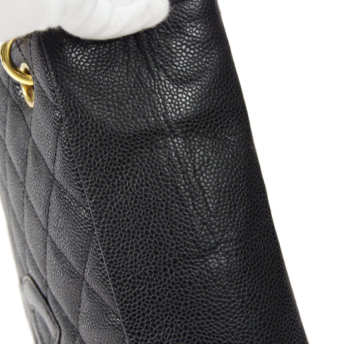CHANEL Petite Shopping Tote PST Chain Hand Tote Bag Black Caviar