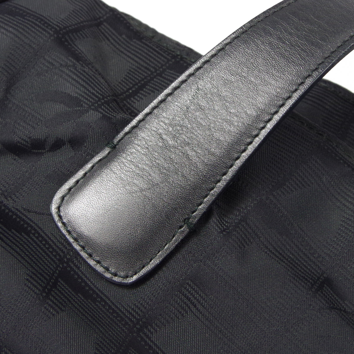 CHANEL Choco Bar Travel Line Tote Handbag Black Jacquard