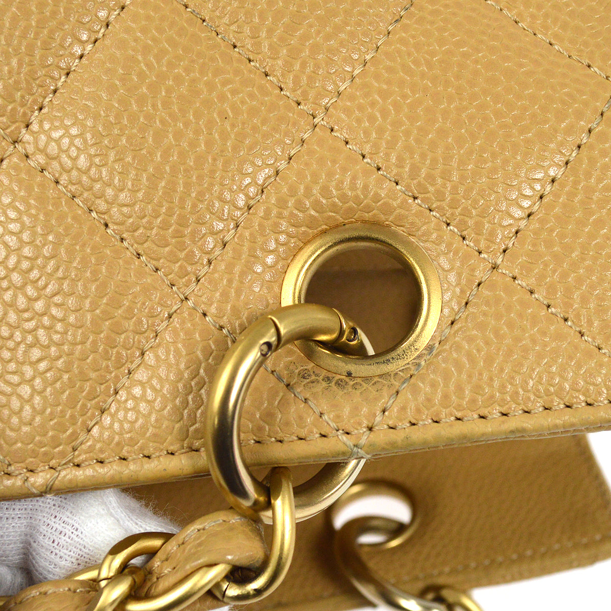 CHANEL Petit Time Rest PTT Chain Tote Bag Beige Caviar