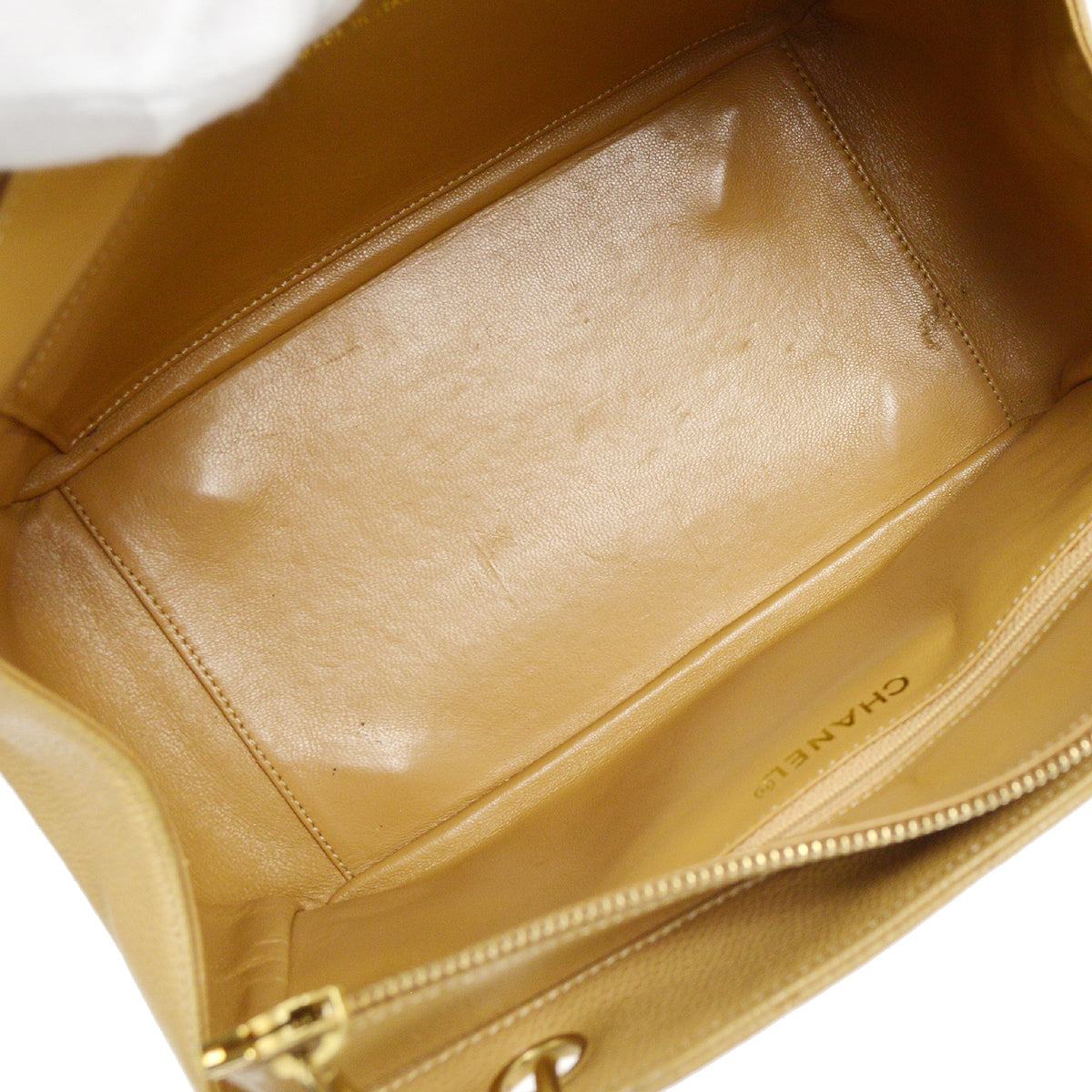 CHANEL Petit Time Rest PTT Chain Tote Bag Beige Caviar