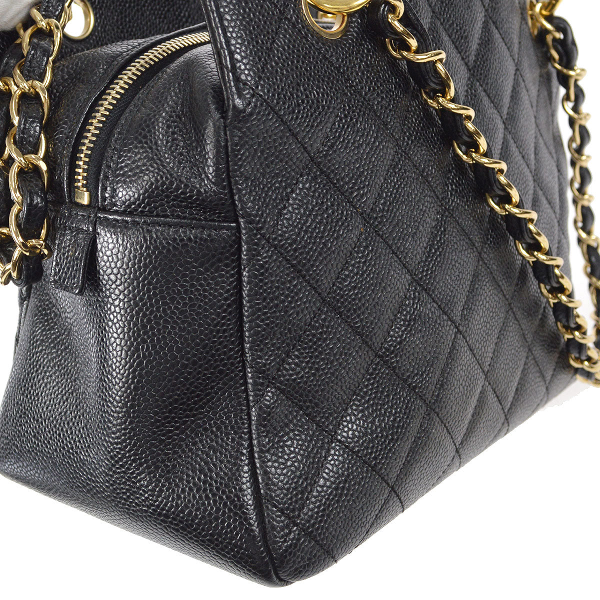 CHANEL Petite Timeless Tote PTT Chain Handbag Black Caviar