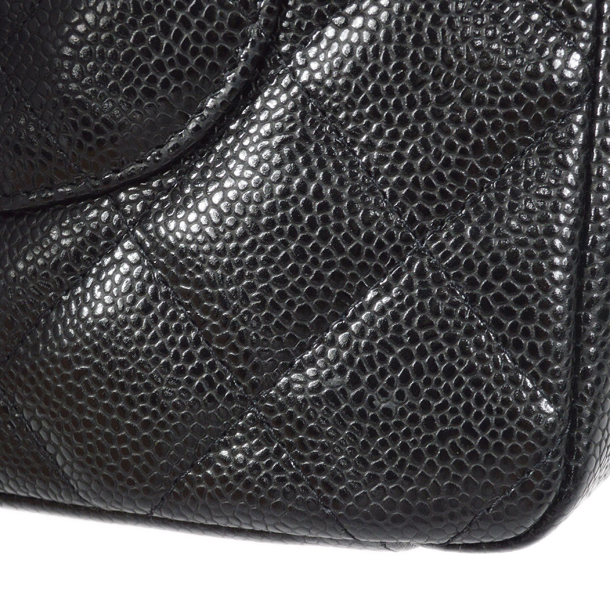 CHANEL Petite Shopping Tote PST Chain Hand Tote Bag Black Caviar