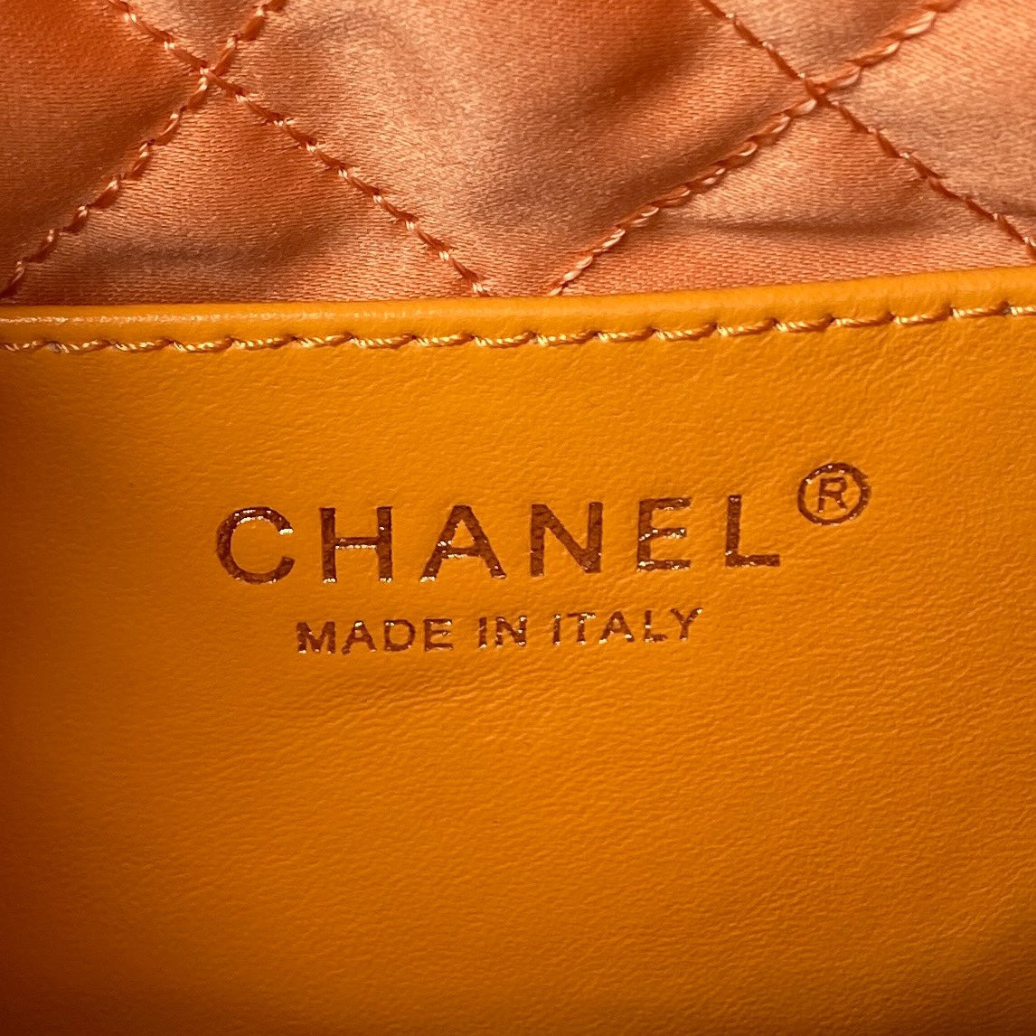 CHANEL 24S Hobo 22 Bag 20cm Orange Lambskin