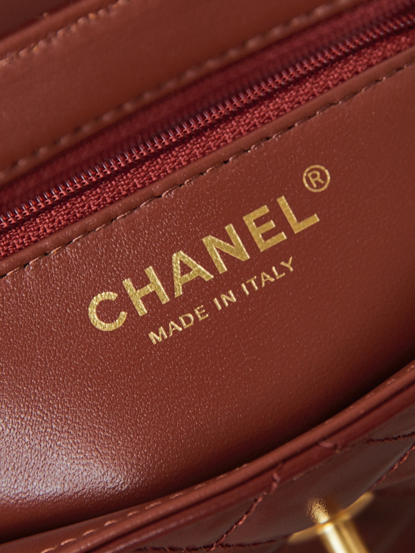 CHANEL 24a nano 19cm kelly shopper bag burgundy lambskin