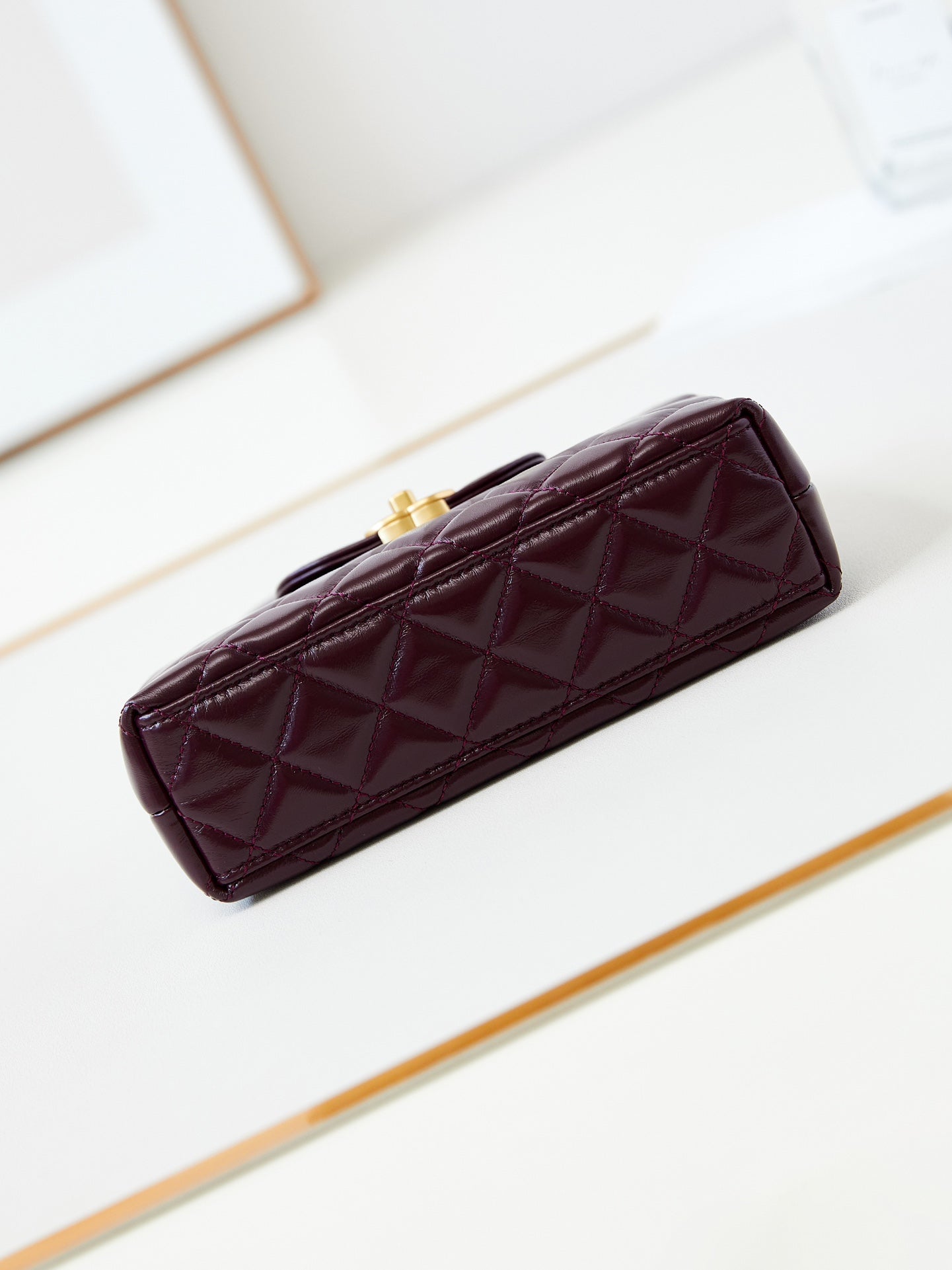 CHANEL 24a nano 19cm kelly shopper bag cherry red lambskin