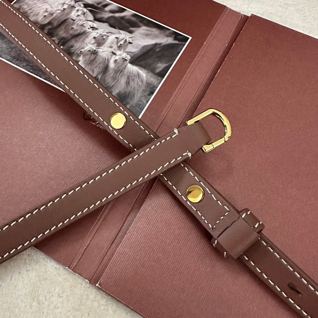 CHANEL Loro Extra Pocket L19cm Grey Canvas Burgundy Calfskin